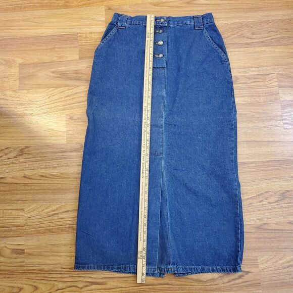 Vintage Crossroads Denim Midi Maxi Skirt M/8-10 Jeans Front/Back Slit ~waist: 29 - Picture 10 of 10